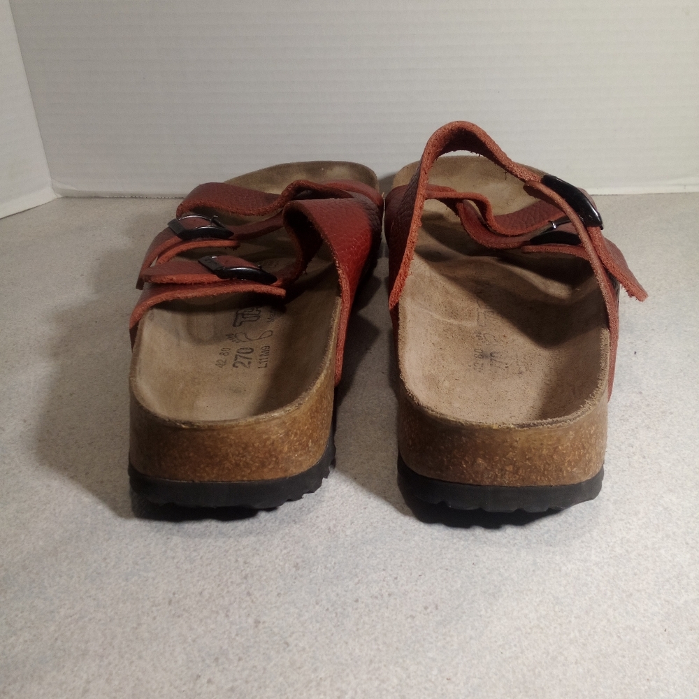 Birkenstock Tatami Red Double Buckle Crisscross Sandals US sz. Woman 11. Men 9 - Picture 6 of 10